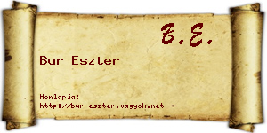 Bur Eszter névjegykártya